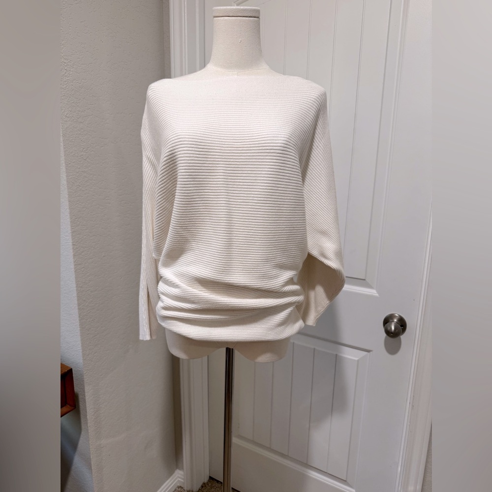 Vince Camuto Ivory Ribbed Sweater